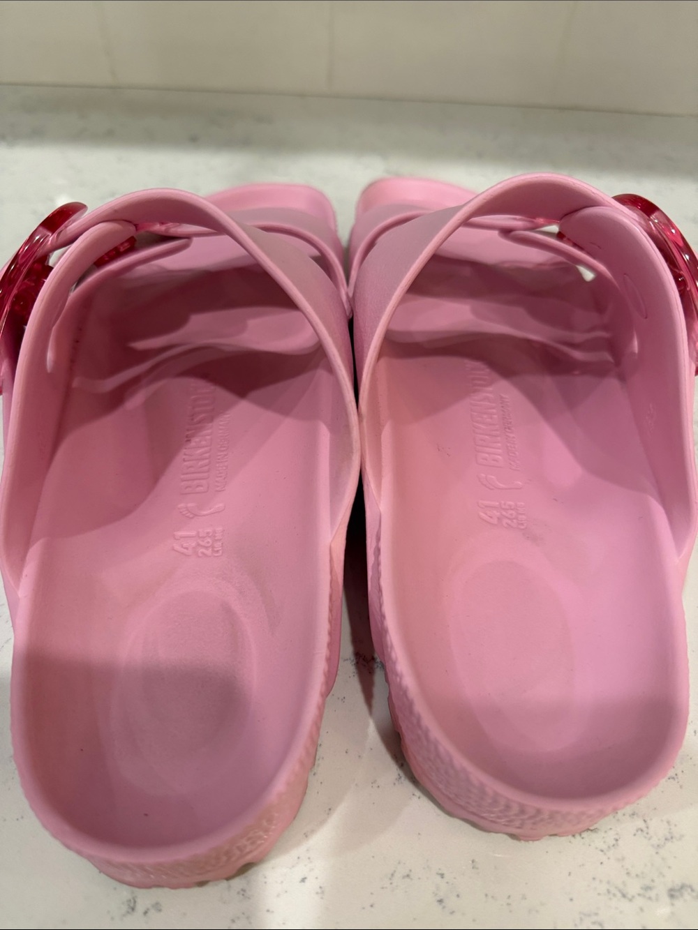 Birkenstick Barbie Pink Double-Strap Slide Sandals Classic Style Size 41 - Picture 2 of 11